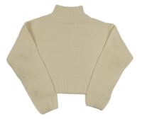 Béžový crop svetr se stojáčkem Destination