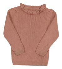 Staroružový rebrovaný sveter s golierikom George