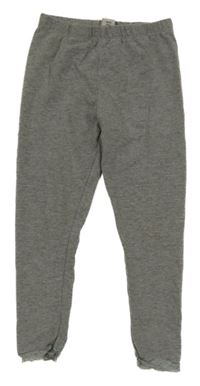 Sivé melírované legíny s čipkou Tu