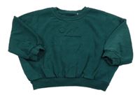 Tmavozelená oversize mikina s horami a sluncem George