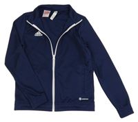 Tmavomodrá sportovní propínací mikina s logem Adidas