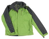 Zeleno-tmavosivá šušťáková jarná funkčná bunda s ukrývací kapucňou Regatta