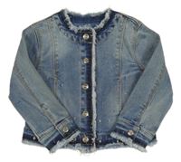 Modrá rifľová bunda s výšivkami Mayoral