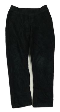 Čierne rebrované zamatové tregíny Nutmeg