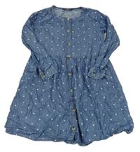 Modré puntíkaté lehké propínací šaty riflového vzhledu George