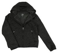 Černá melírovaná pletená zateplená propínací funkční mikina s kapucí Karrimor