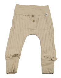 Svetlohnedé rebrované ľahké tepláky s gombíkmi F&F