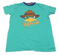 Modrozelené tričko s potiskem - Phineas a Ferb C&A