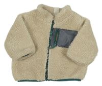 Béžová huňatá podšitá bunda s kapsou H&M