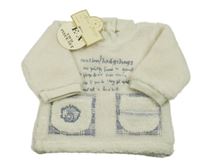 Nové - Svetlobéžová huňatá mikina s vreckami a nápisom