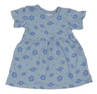 Modré kvetované bavlnené šaty Lupilu