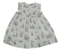 Biele plátenné šaty s Králíčkem Petrem