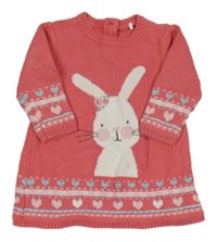 Lososové svetrové šaty s králikom Miniclub