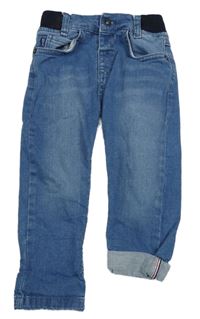 Modré rifle s úpletovým pasom