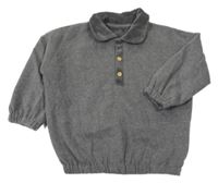 Tmavosivá melírovaná oversize polo mikina George