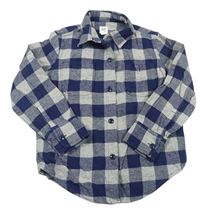 Sivo-tmavomodrá kockovaná košeľa Gap