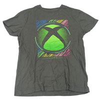 Tmavosivé tričko s potiskem - X-box zn. M&S