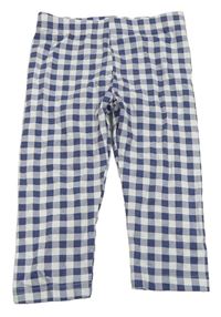 Modro-biele kockované crop legíny Primark