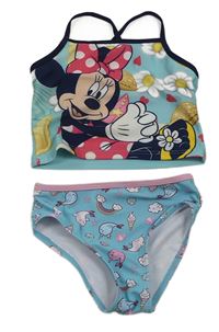 Světlemodré dvoudílné plavky s Minnie a jednorožci 