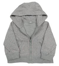 Sivá vzorovaná prepínaci mikina s kapucňou