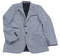 Modro-biele kockované spoločenské sako