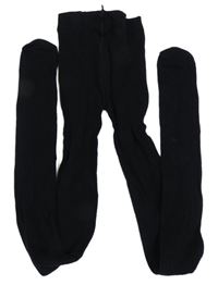 Černé žebrované silnější silonky H&M