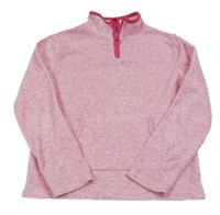 Ružová melírovaná fleecová mikina Yigga