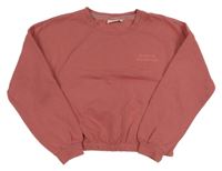 Ružová crop mikina s nápisom only