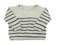 Bielo-modrý pruhovaný ľahký sveter Zara