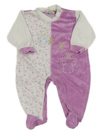 Růžovo-bílý sametový overal Topolino