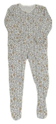 Bielo-modro-hnedý kvetovaný overal George