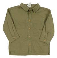 Khaki plátěná košile H&M