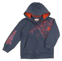 Tmavomodro-červená prepínaci mikina so Spidermanem a kapucňou M&S