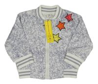 Nové - lila-biela vzorovaná prepínaci mikina s hviezdami Shein