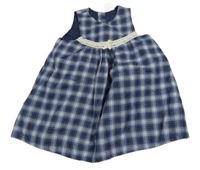 Modro-zlaté kockované šaty s čipkou H&M