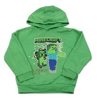 Zelená mikina s Minecraft a kapucí Primark