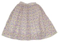 Bielo-fialová kvetovaná plisovaná sukňa George
