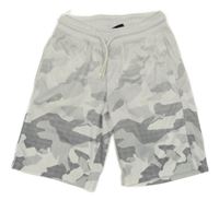 Bílo-šedé army sportovní kraťasy C&A