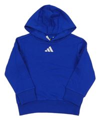 Safírová mikina s logem a kapucí Adidas