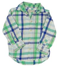 Bielo-zeleno-modrá kockovaná košeľa H&M
