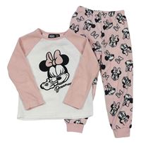 Růžovo-bílé fleecové pyžamo s Minnie Primark