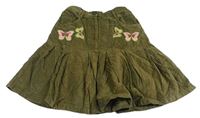 Khaki sukňa s motýlikmi Mothercare