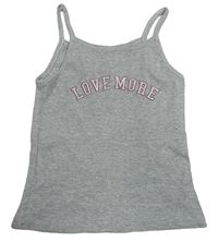 Sivý rebrovaný crop top s nápisom V by Very