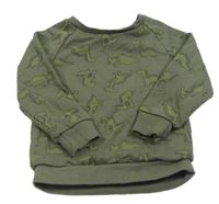 Khaki mikina s diny Primark