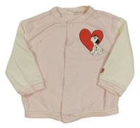 Světlerůžovo-bílá baseballová mikina s dalmatiny H&M