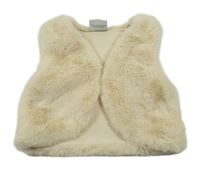 Smotanová kožušinová podšitá vesta Topomini