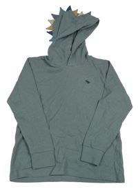 Nové - Šedomodrá ľahká mikina s dinem a kapucňou s ostny Next