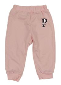 Svetloružové tepláky s písmenem