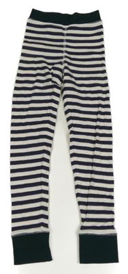 Tmavozeleno-tmavomodro-bílé pruhované pyžamové kalhoty Tchibo