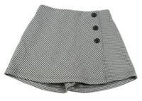 Čierno-biele vzorované sukňové kraťasy Dunnes Stores